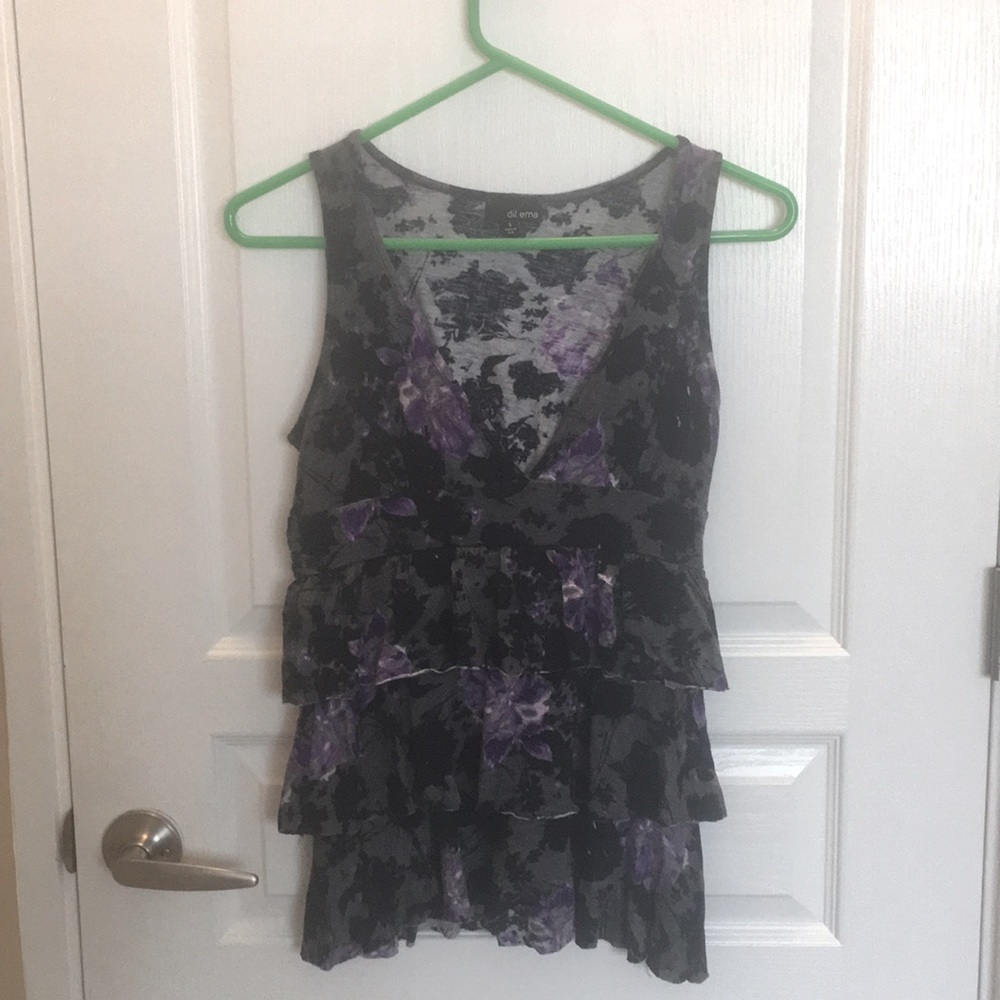 Layered floral tank top